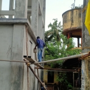 Plastering of OHSR cover Slab and Construction of Compound wall