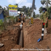 350mm DI pipe laying