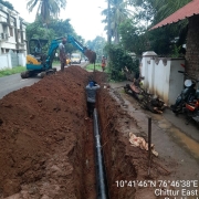 laying of 200mm DI pipe 