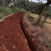 90mm pvc pipe laying work progressing