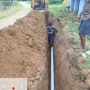 Laying of 90mm PVC