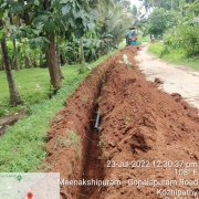Laying of 90 mm pvc