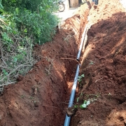 90mm pvc pipe laying work progressing