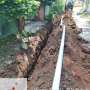 Laying of 90 mm pvc 