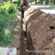 laying of 200mm DI k9 pipe 