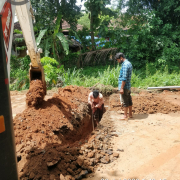 Laying of 90mm pvc pipe