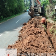 Laying of 90 mm pvc