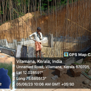 At VIlamana tank site,side wall 1st stage concrete on progress