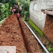 Laying of 90 mm pvc