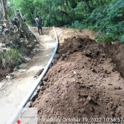 Laying of 90 mm pvc