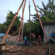 Piling works for proposed 12lakh litre capacity OHSR in Maararikulam south panchayts