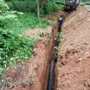 200mm DI pipe laying