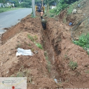 Laying of 90 mm pvc 