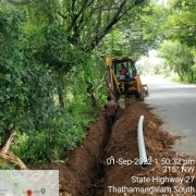 Laying of 110mm pvc