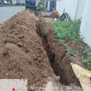 Laying of 90 mm pvc 