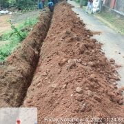 Laying of 160 mm pvc