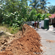 Laying of 90mm pvc pipe