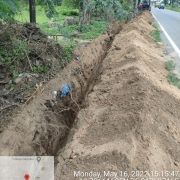 Laying of 160 mm pvc 