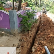 90 mm PVC pipe laying