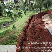 Laying of 90mm PVC pipe