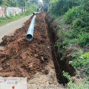Laying of 160 mm pvc