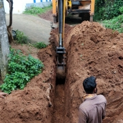 laying of 90mm pvc