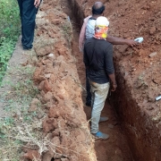 90mm pvc pipe laying work progressing