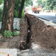 Laying of 90mm pvc pipe