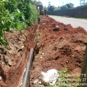 200mm DI pipe laying in progress