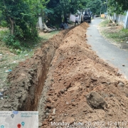 Laying of 90 mm pvc 