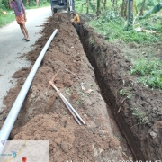 Laying of 90 mm pvc