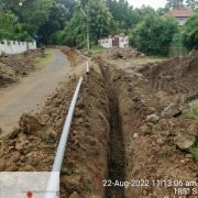 Laying of 90 mm pvc