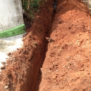 90mm pvc pipe laying work progressing