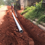 PVC pipe line work at Thadaparamba