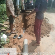 Laying of 140 mm pvc