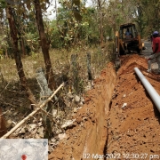 140 mm PVC pipe laying