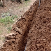 90mm pvc pipe laying work progressing