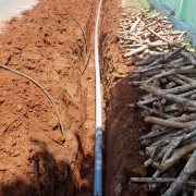 90mm pvc pipe laying work progressing
