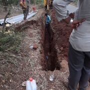160mm pvc pipe line laying work