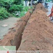 Laying of 90mm pvc
