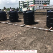 1000Ltr  5 PVC Storage Tank at Top of Nursing College