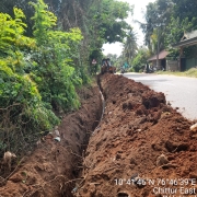 Laying of 90 mm pvc
