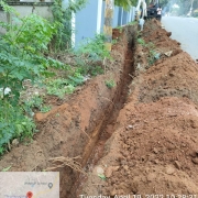 Laying of 140 mm pvc