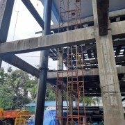 Beam plastering and column Pipe fitting work  in progress