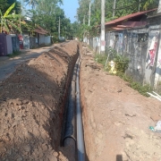 Pipe laying work Thathampally-Punnamada road 12-10-2020