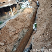 Laying work of 400 DI pumping main from Cherani to Thadaparamba