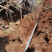 90mm pvc pipe laying work progressing