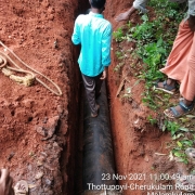 400 mm DI work near Thadaparamba OHSR