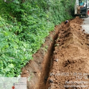 Laying of 140 mm pvc