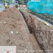 350mm DI pipe laying